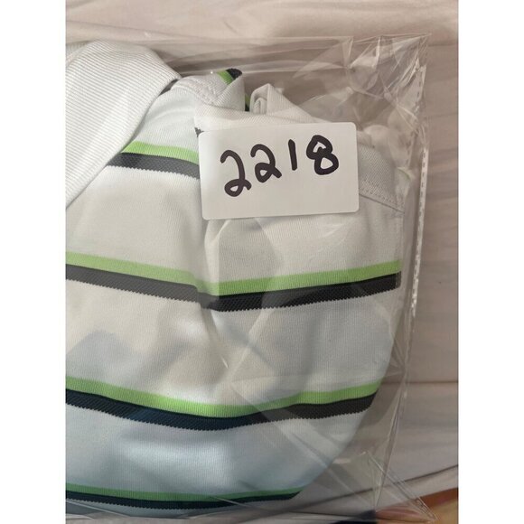 Nike Golf Tour / DisneyWorld  Performance Polo Shirt XXL White Green Striped - Picture 10 of 10